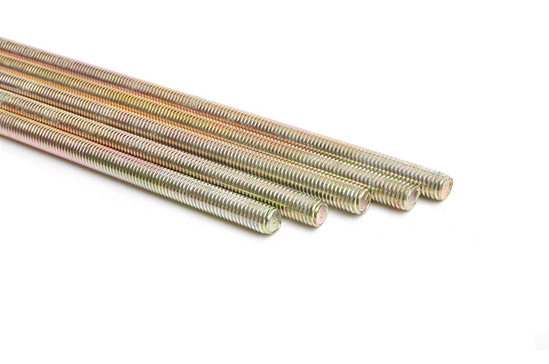 Yellow zinc carbon steel thread rod